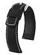 Hirsch Hirsch Mariner Lederriemen Schwarz 22mm