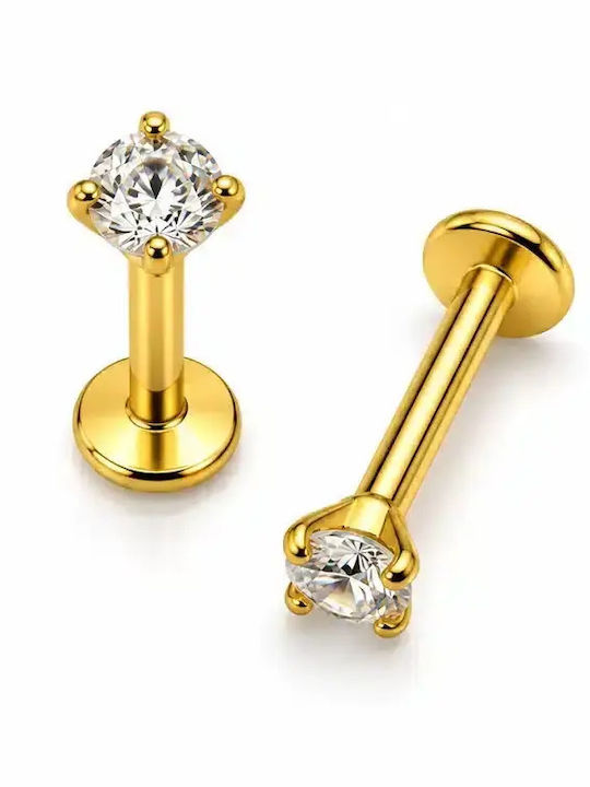 Helix Piercing Χρυσό Λευκό Ζιργκόν Ss027b Helix Piercing Χρυσό Λευκό Ζιργκόν Ss027b