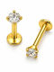 Helix Piercing Χρυσό Λευκό Ζιργκόν Ss027b