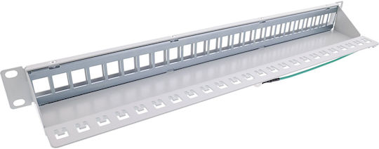 InLine Patch Panel Keystone για Rack 1U 19" 24 Θυρών Γκρι