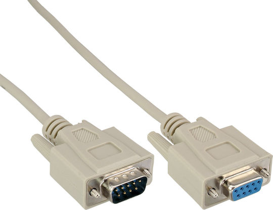 Inline Bulk-pack 15 Τεμαχίων Σειριακό Καλώδιο Db9 Αρσενικό-θηλυκό 1:1 Γκρι 10m