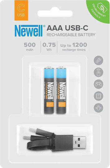 Newell Επαναφορτιζόμενες Μπαταρίες AAA Li-ion 500mAh 1.5V 2τμχ