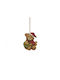 Hängender Weihnachtsbaumschmuck Bär Grün 5x6cm