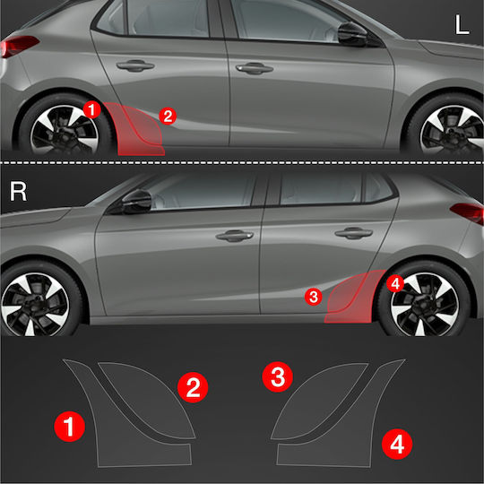 Grizzglass Предпазен Филм За Калници Grizzglass Bodyshield Opel Corsa 2023-2025 4в1