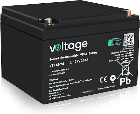 Agm Batterie Lange Lebensdauer 12v 28ah Vel12-28 15-Jahre Lebensdauer