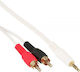 InLine Audio Cable 3.5mm Male - 2x RCA Male White 3m with Gold Plated Terminals 89939X