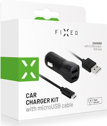 Fixed Autoladegerät mit 2xUSB-A Anschlüssen und Mikro-USB Kabel Fixed Autoladegerät mit 2xUSB-A Anschlüssen und Mikro-USB Kabel