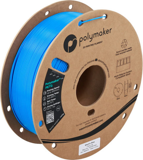 Polymaker PETG Филаменти за 3D принтери Електрическо Синьо 1kg
