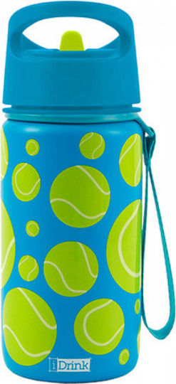 iDrink Tennis Kids Water Bottle Made of Tritan Plastic Thermos Turquoise 500ml