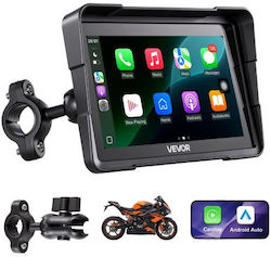 Vevor 7 Ιντσών Ασύρματη Μοτοσυκλέτα Carplay Apple Carplay & Android Auto Σύστημα Πλοήγησης Gps Οθόνη Αφής Hd Φωνητικό Έλεγχο Διπλό Bluetooth Siri & Google Assistant Ip67 Fit All Motorcycles