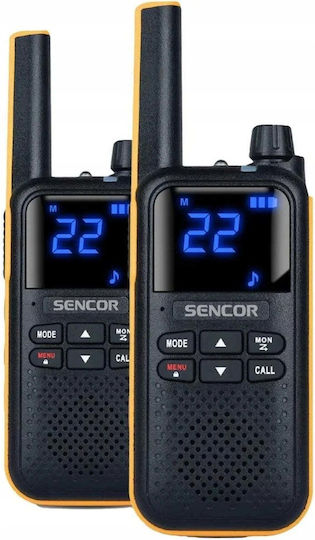 Sencor SMR 700 Walkie Talkie 2W с Монохромен Дисплей Комплект 2 Бр в Жълт Цвят
