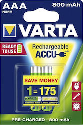 Varta Wiederaufladbare Batterien 800mah AAA Varta (2 Stück) Varta Wiederaufladbare Batterien 800mah AAA Varta (2 Stück)