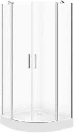 Cersanit Duschabtrennung Halbkreisförmige mit Schiebetür 16x90x90cm Weiß 5901771132721