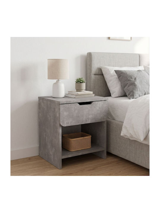 Bedside Table Mida Wooden Grey 45x40x52cm