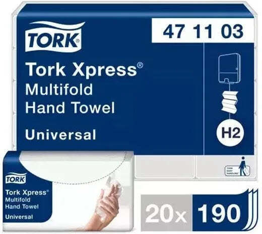 Tork Кърпи за ръце Z-сгъване 2 Листа Бели