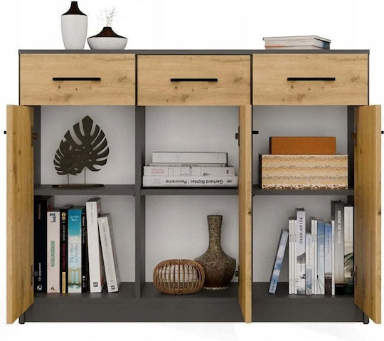 Büroaufbewahrungsschublade Kunststoff Anthrazit 109x35x85cm