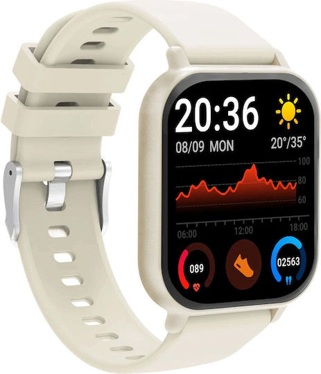 Denver SWC-176 Smartwatch με Παλμογράφο (Μπεζ)