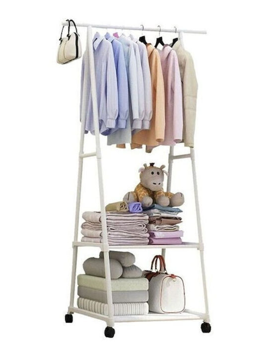 Floor Garment Rack Metal Black 160x55cm
