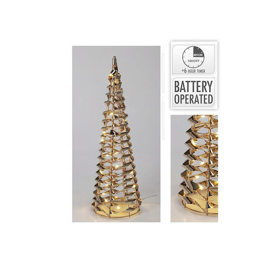 Illuminated Christmas Decorative Tree Cone 40cm Gold