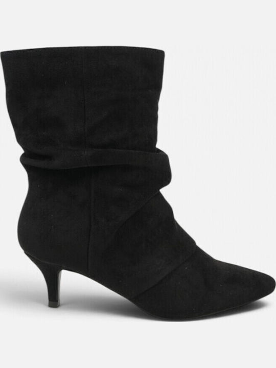 Ghete Dama De Catifea Ankle Boots Negru