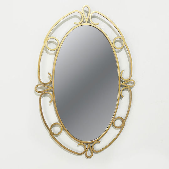 Wandspiegel mit Gold Metallisch Rahmen 87,5x58cm