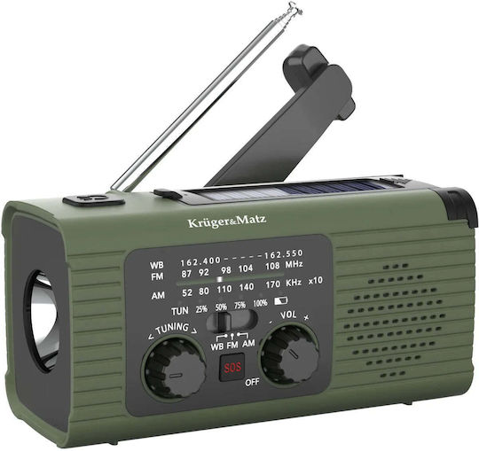 Kruger & Matz Handheld Radio Solar mit USB Grüne