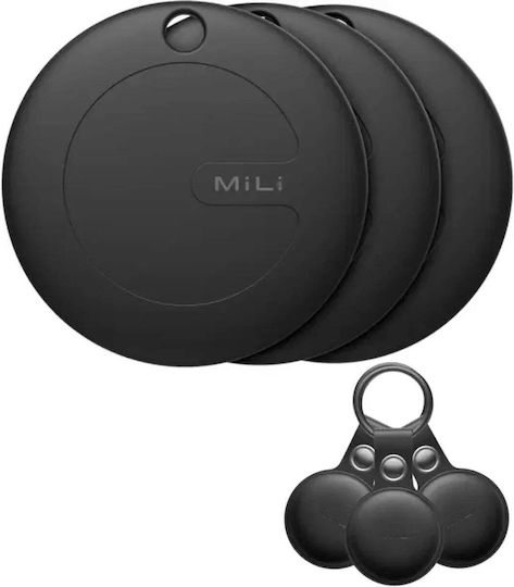 MiLi MiTag Duo Apple Find My & Google Find Hub Schwarz 3 Stück
