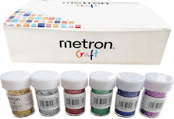 Metron Craft Βιτρινα Γεματη Χρυσοσκονη Χειροτεχνιας Αλατιερα 8gr 6 Χρωματα 24 Τεμαχια