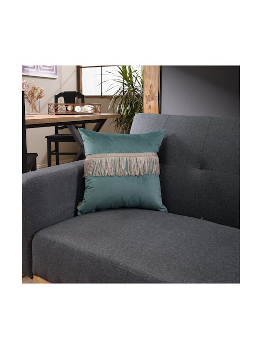Teoran Sofa-Kissen Samt aus Samt 15 45x45cm