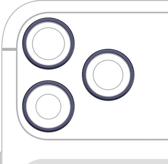 Inel decorativ pentru camera spate doar pentru Iphone 17 Pro 17 Pro Max Albastru Închis Set de 3 piese