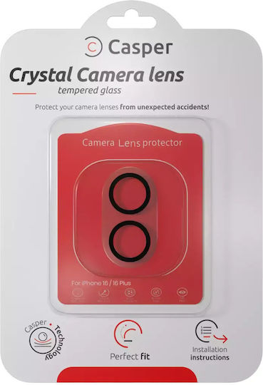 Casper Camera Protection Tempered Glass for iPhone 17 / 16 / 16 Plus