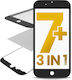 3 In 1 Front Glass + Frame + Oca Pre-installed Iphone 7 Plus Premium Black 2 Pack