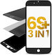 3 In 1 Front Glass + Frame + Oca Pre-installed Iphone 6s Plus Black 2 Pack