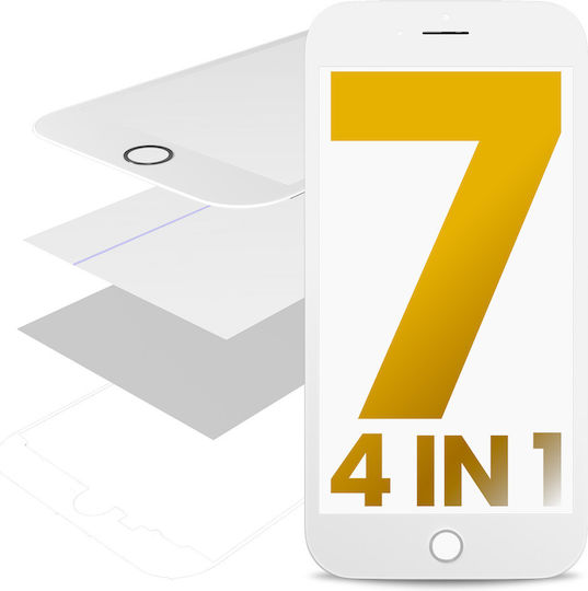 4 In 1 Front Glass + Frame + Polarizer + Oca Pre-installed Iphone 7 Plus White 2 Pack