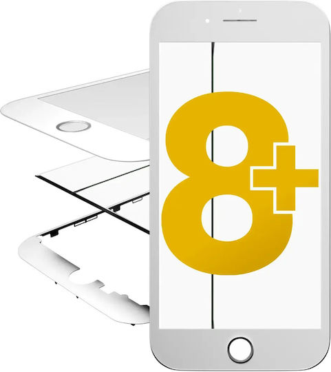 Glass Frame Oca Polarizer Pre-installed Iphone 8 Plus White
