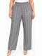Damen Stoffhose mit Gummiband in Regulärer Passform Grau/Rosa WH-41561-27TR-GK/RZ