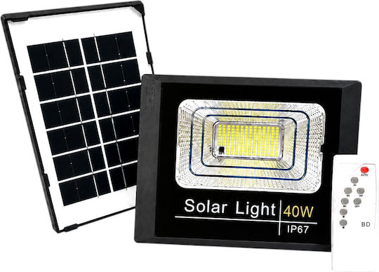 Lampa Lumină Solară 40W Alb Rece 6500K cu Telecomandă IP67