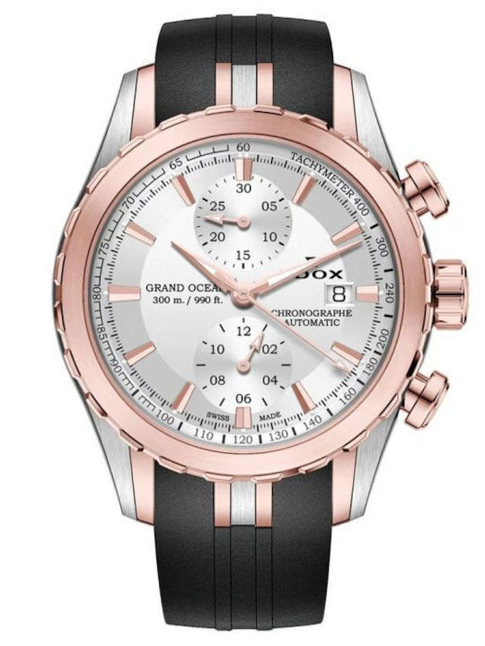 Grand Ocean Men's Chronograph Automatic Watch with Black Rubber Strap