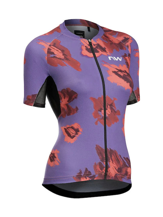 Northwave Tricou De Ciclism Pentru Femei Cu Mâneci Scurte Violet