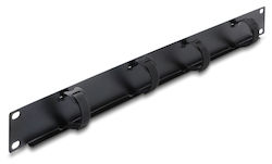 Delock Cable Management Panel 91067 Rack 19" 1u Βάθος 44.2mm Μεταλλικό Μαύρο Dm133402