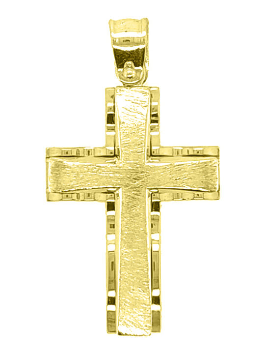Dio Jewellery Lab Male Cross from Gold Plated Silver with Chain