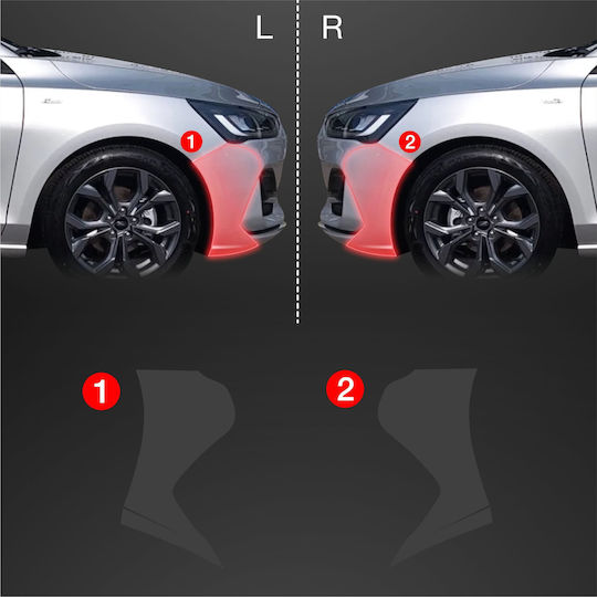Grizzglass Предпазна Мембрана За Бампер Bodyshield Ford Focus St-line X Hatchback Facelift 2021-2025 2в1