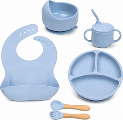 Set de masă din silicon albastru 6 buc