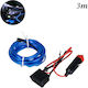 LED Flexible Illuminated Neon Cable 3m 12v Blue Interior Car Lighting SDS-13804