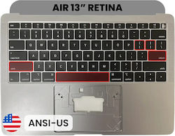 Горен Кейс Клавиатура Ansi Us Macbook Air 13" A1932 2018-2019 Oem Нов Космическо Сиво