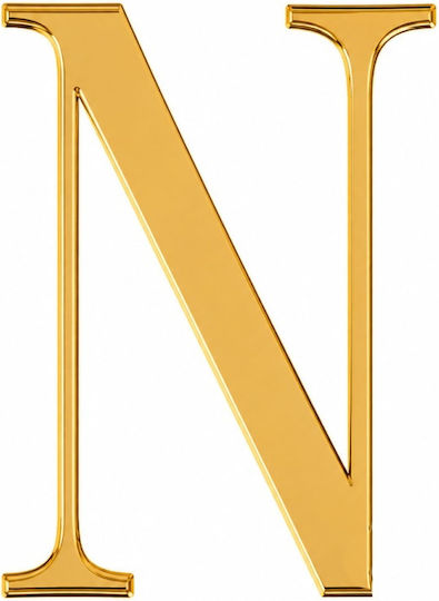 Acrylic Cake Topper Letter N Gold Model 9 Cm Lumea