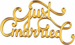 Acrylic Cake Topper "just Married" Gold Model 10 Cm Lumea