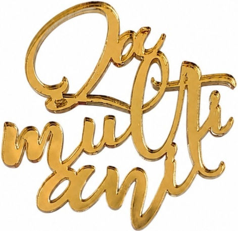 Acrylic Cake Topper "happy Birthday" Gold Model 7 Cm Lumea