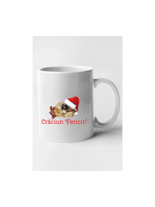 Cană Ceramică Albă 330ml Pentru Masa De Crăciun Cu Personalizare