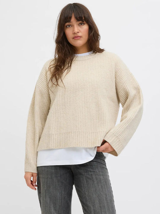Jack & Jones Women's Long Sleeve Sweater Ecru